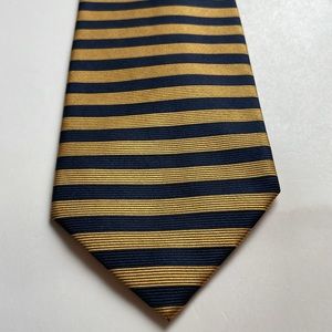 Brooks Brothers BFS 100% silk necktie made USA 57” X 3.5” gold & black stripes